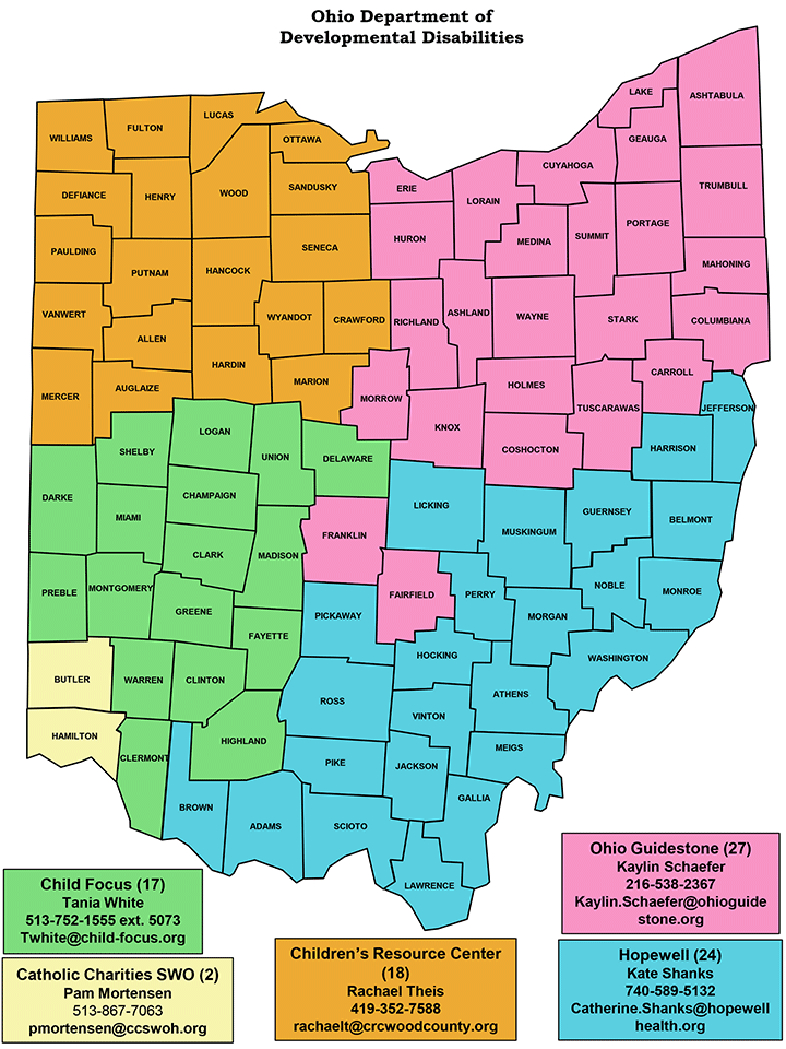 ECMH EI Expansion 88 Counties EI Teams Map